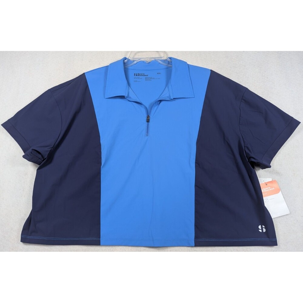 Sports Illustrated - Short Sleeve Zip Polo Shirt - Captivating Blue - Size XXL
